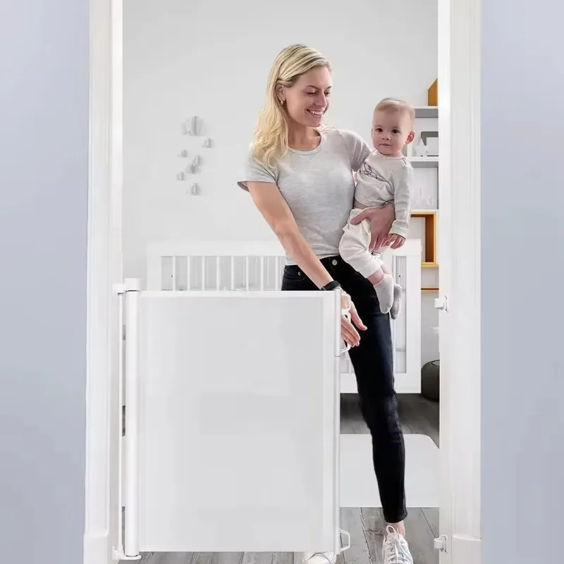 pet door Retractable Mesh Fabric   Safety Fence Door, Portable Retractable Cat and Dog   Safety Door, Staircase Guardrail Door