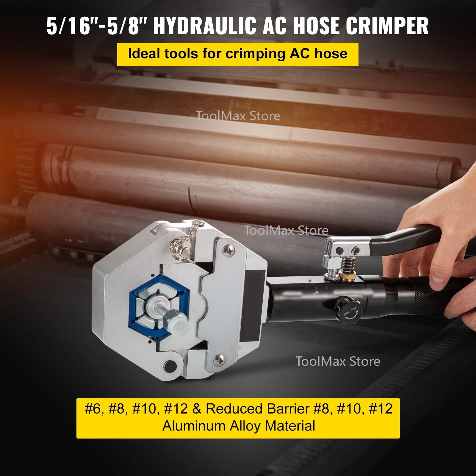 Hydraulic Hose Crimper Hydra-Krimp 71500,Manual AC Hose Crimper Kit Air Conditioning Repaire Handheld with 7 Die Set