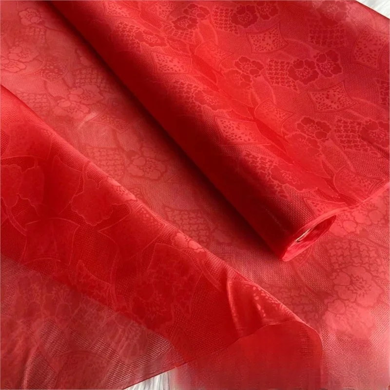 

Jacquard silk organza fabric yarn gauze hard