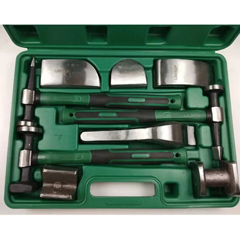 2026 9PCS Concave Tools Auto Hammer Set Flat He-Ad Sheet Metal To-Ol Horn Car Dent Repair To