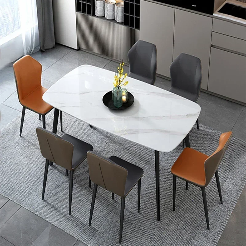 

Top - Notch Long - Lasting Kitchen Dining Table Dressing 6 Chairs Neat Gaming Large Bistro Table Multifunctional Industrial Fur