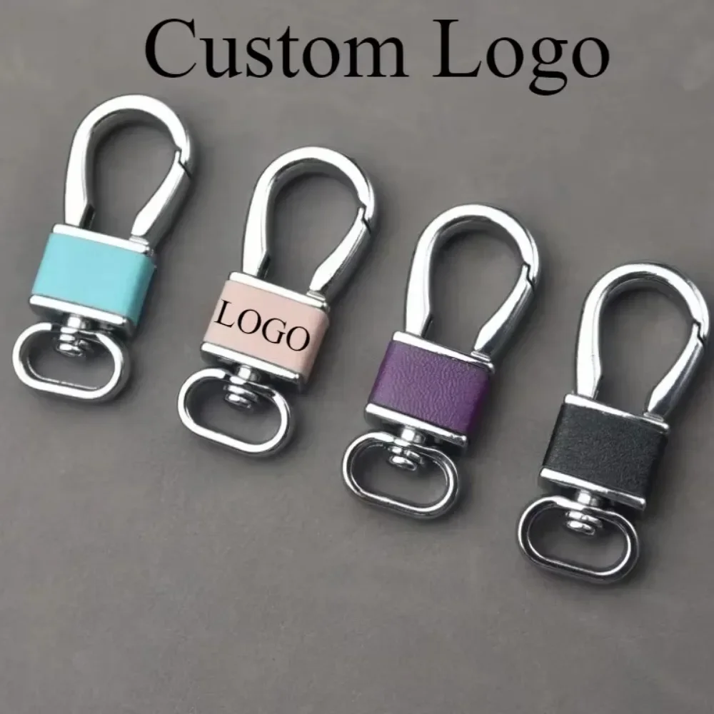 

Personalized Leather Car Keychain for Men and Women Retro Vintage Keyring Customized Laser Engrave Logo Key Chain Ring Gift