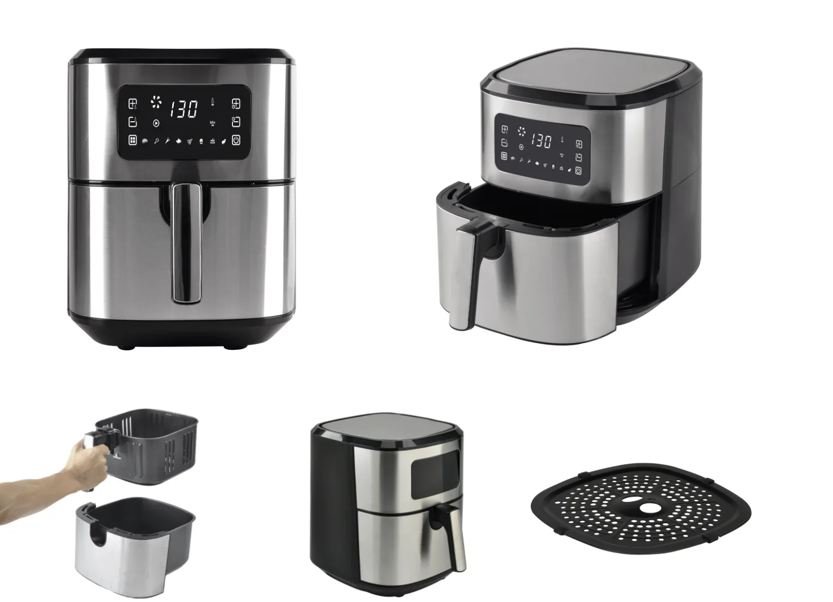 -Wholesale Hot 6l Steam Stainless Steel Smart Air Deep Fryer Oven Digital Electric Air Fryer For Freidora De Aire