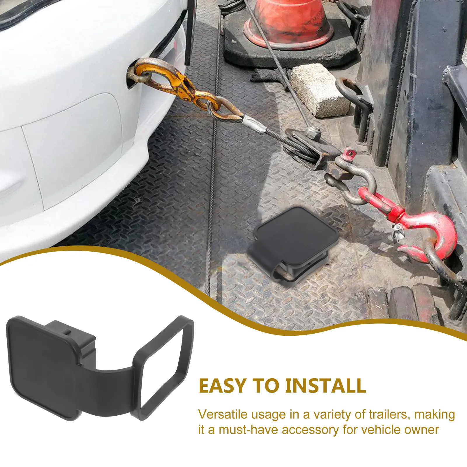 

Car Trailer Hitch Cover Durable Stylish Protective Scratch Prevention Easy Install Tow Hitch Receiver Tube Accessories