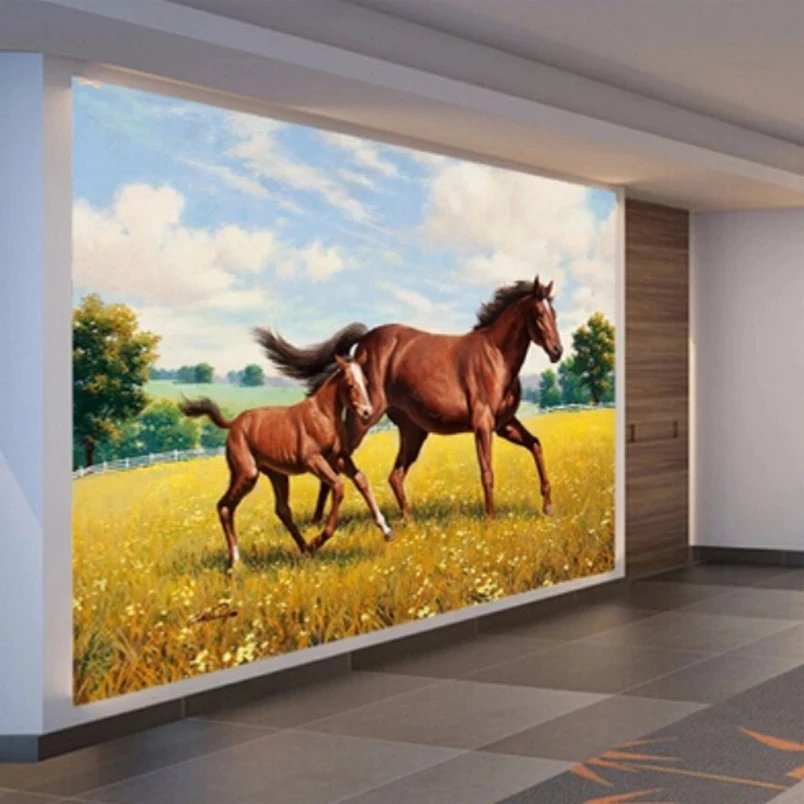 Custom Mural Bedroom Animal Horse Wallpaper Living room sofa TV background wall bedroom restaurant study Hotel wall fabric photo