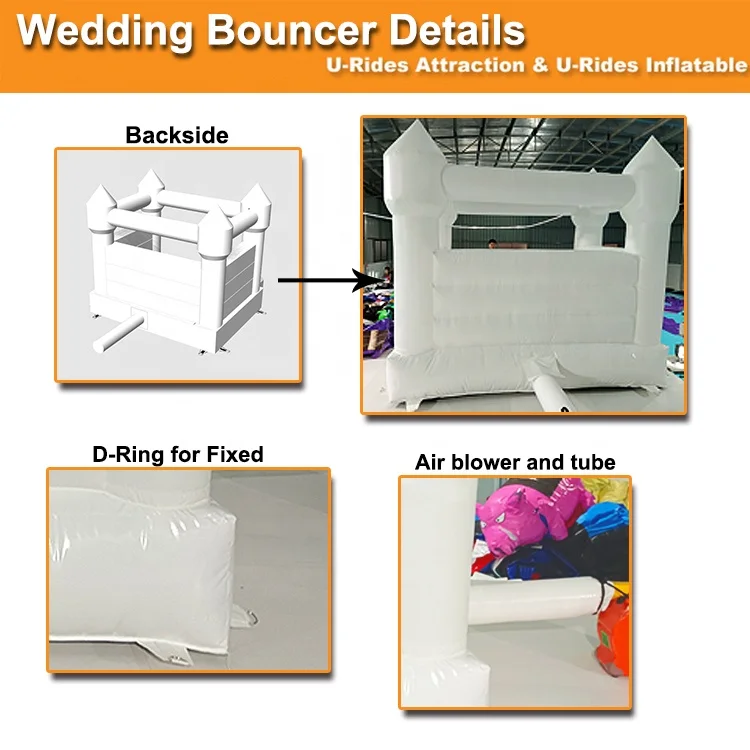 Mini White PVC Inflatable Bouncer Castle Unisex Kids Birthday Party Inflatable Bounce House