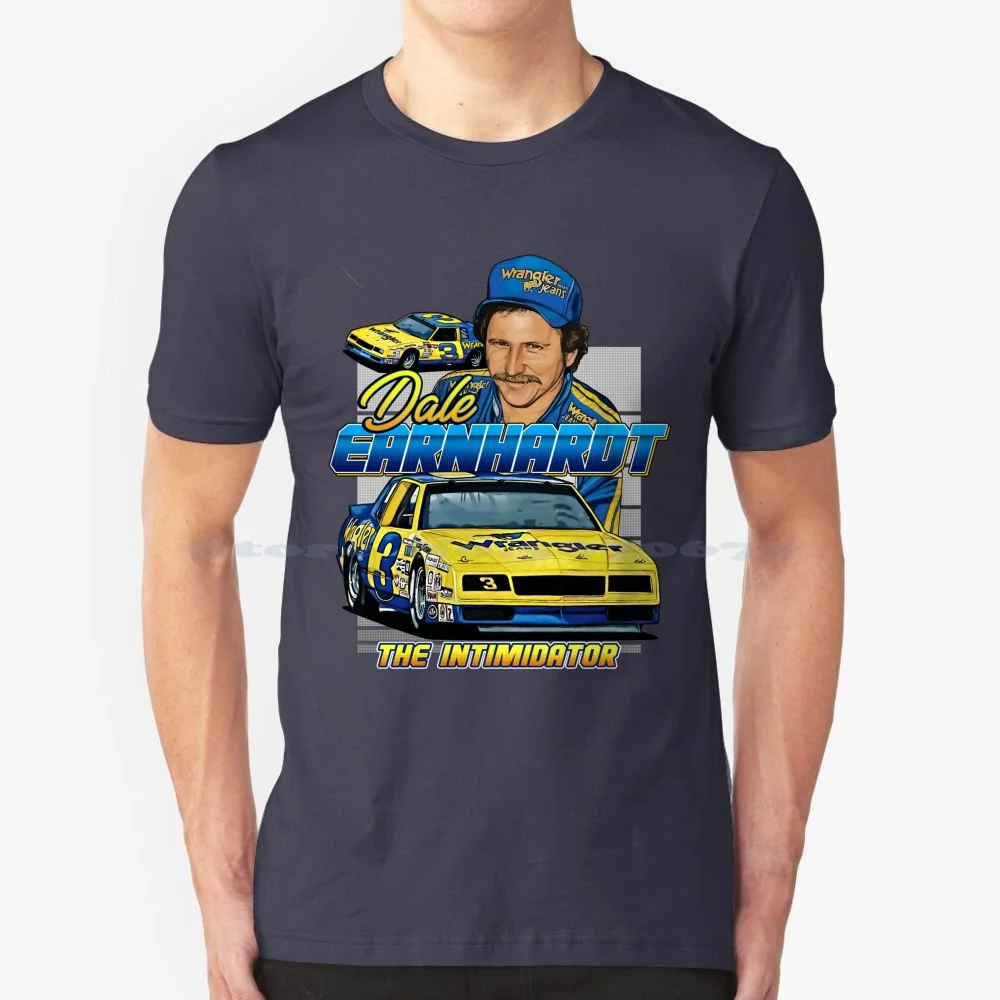 Dale Earnhardt The Intimidator 80S Retro Style T Shirt 100% Cotton Tee Mark Martin Chase Elliott Gplegend Jimmie Johnson