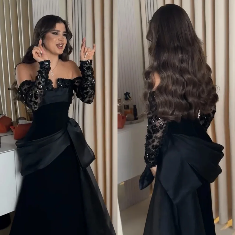 

Customized Elegant Classic Organza Flower Sequined A-line Strapless Long Dresses Bespoke Occasion Dresses Modern Style Formal