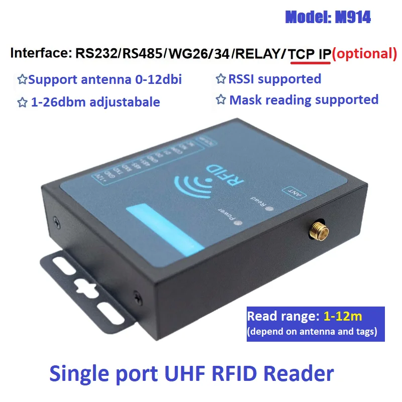 Industrial Long Range UHF RFID Reader Module 860-960MHz with TCP/IP RS232 RS485 Interface