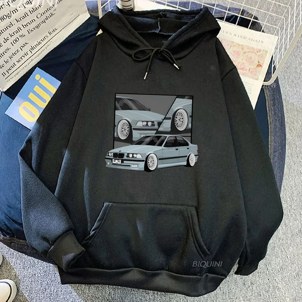 Car Printed Graphic Hoodies Prevalent Street Male Casual Sweatshirts Autumn Fleece Clothing Soft Comfortable Hooded Pullovers