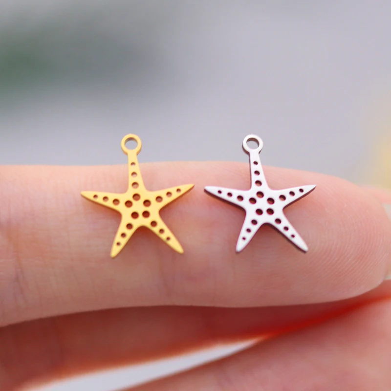 

3pcs Delicate Starfish Charms Mini diy Accessories Stainless Steel Charms for Jewelry Making Necklace Bracelets Pendant Supplies
