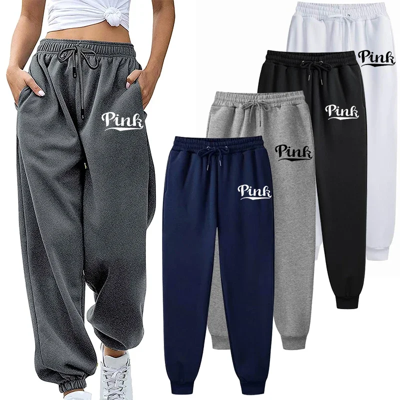 Calça comprida casual feminina, calça de moletom confortável, macia, corrida, fitness, quatro estações, vendas quentes