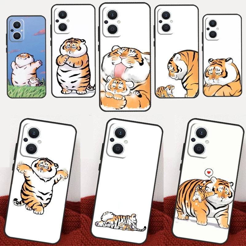 Fat Tiger Funny Case For OPPO Reno 7 6 8 Lite 2 3 4 5 Z 8T OPPO Find X3 Lite X2 Neo X5 X6 Pro Back Cover