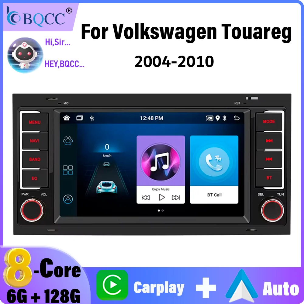 

BQCC 7'' Car Radio For Volkswagen Touareg 2004-2010 Wireless Carplay Android Auto Mirrorlink GPS Wiring Protection Car Stereo