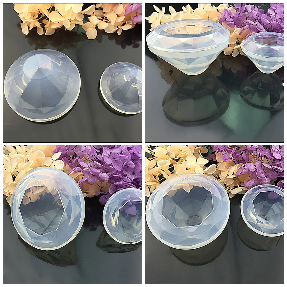 

2 Pcs Diamond Silicone Ice Molds Craft Opaque White Silica Gel Epoxy Resin Jewelry Making Kitchen Bar Tools Supplies