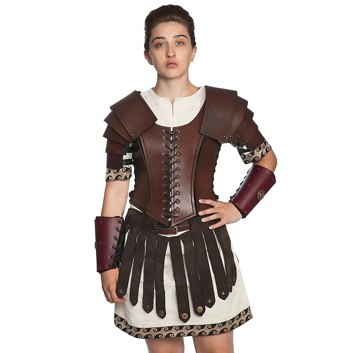 Renaissance Medieval Nordic Viking Gladiator Skirts Retro PU Leather Tassel Skirt Vintage Roman Waist Belt Costume Armor Skirt