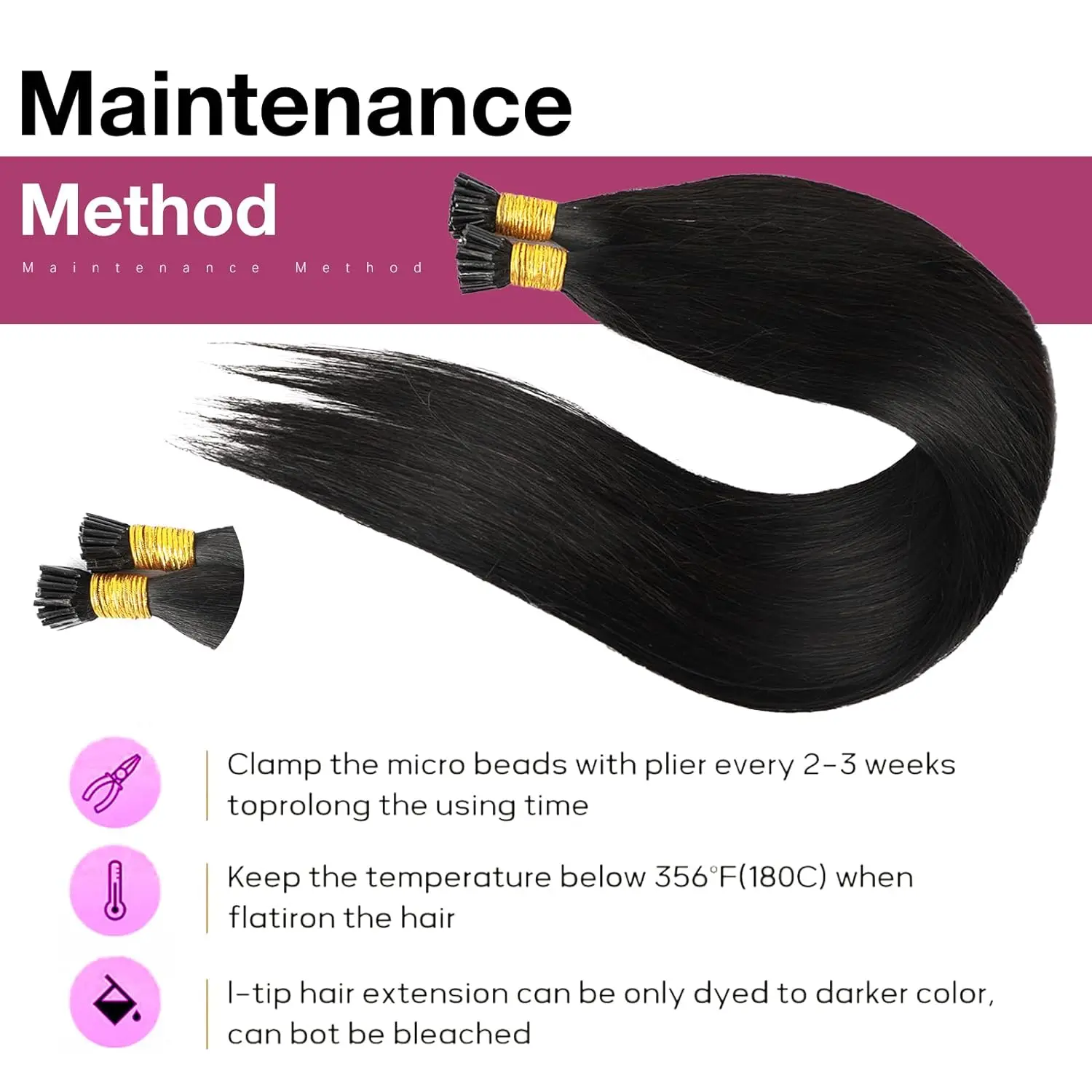 Extensões de cabelo reto para mulheres, extensões de cabelo pré-ligadas, 100% cabelo humano, eu digo, 50g por pacote