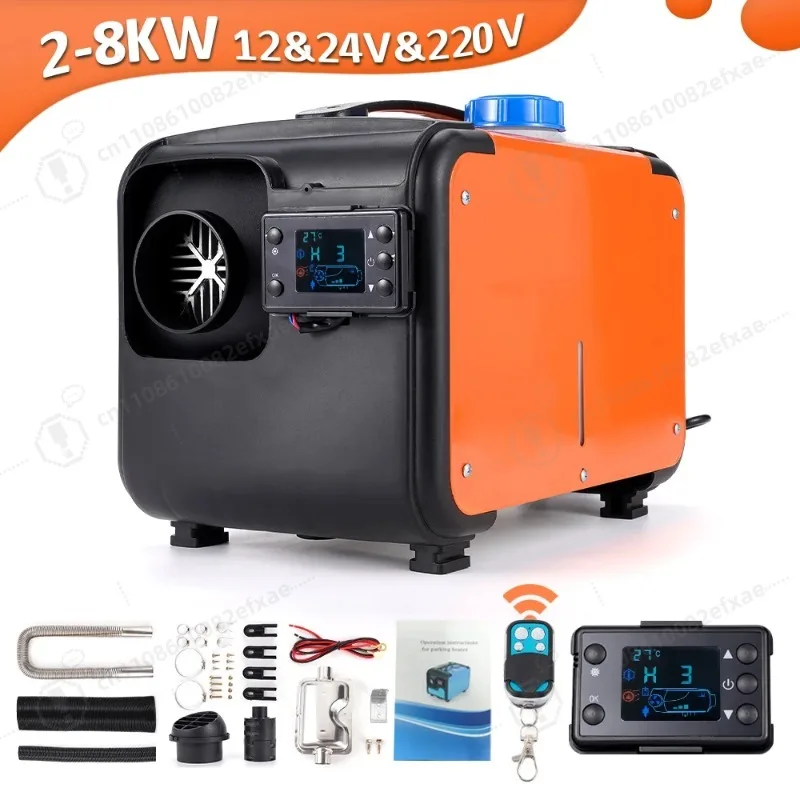 12V 24V 220V Diesel Parking Heater 2KW-8KW Air Heater with Remote for RV Camper Van Truck Boat Garage