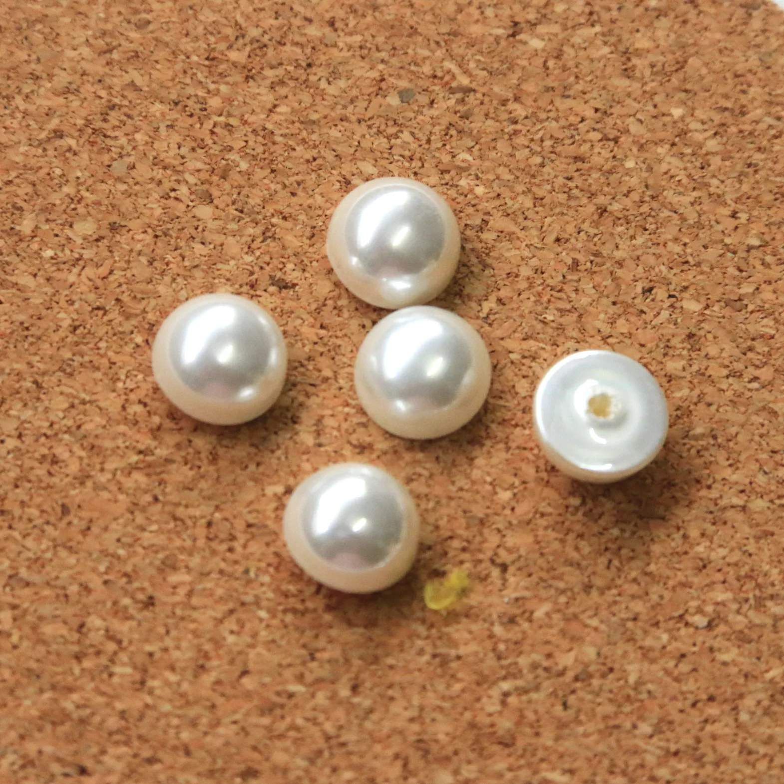 5pcs Imitation Pearl Silver Round Flatback Cabochon Material Diy Earrings Hairpin Accessories Embellishments for Scrapbooking