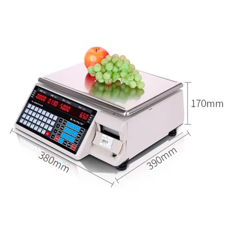 For Veidt Weighing TM-Aa Digital Price Computing Scale 30 Kg Fruit Vegetable Platform Label Cash Register Scale With Printer
