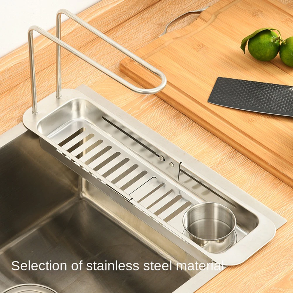 Stainless Steel Kitchen Sink Retractable Drain Rack Household Vegetable Wash Basin Drain Basket filter Basket