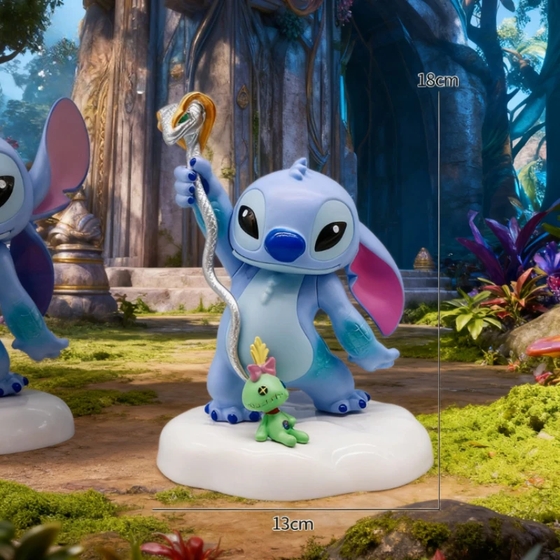 ตุ๊กตาตกแต่งโต๊ะทำงาน PVC ซีรีส์คู่รักสติทช์น้อยน่ารักจากอวกาศ โมเดลการ์ตูน งานแฮนด์เมด ฟิกเกอร์อนิเมะ