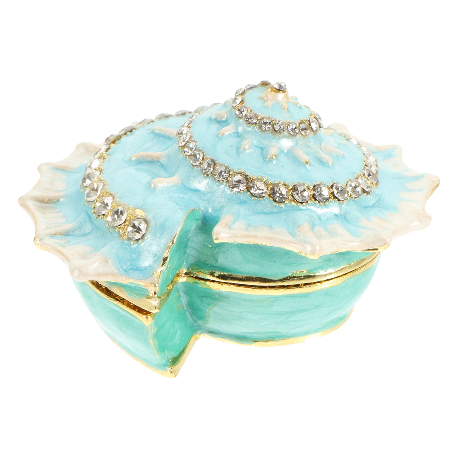 

Alloy Jewelry Box Shiny Rhinestone Decorative Gift Wrapping Case For Earrings Necklaces Bracelets Desktop Organizer Storage