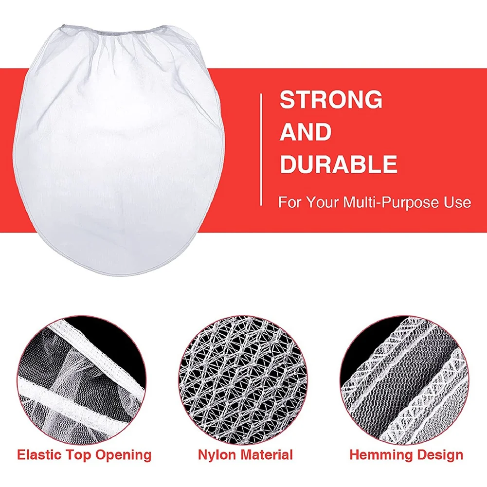 25 Pcs 5 Gallon Elastic Top Paint Strainer Bags White Fine Mesh Bag Paint Filter Bag for Hydroponics Painting Gardening