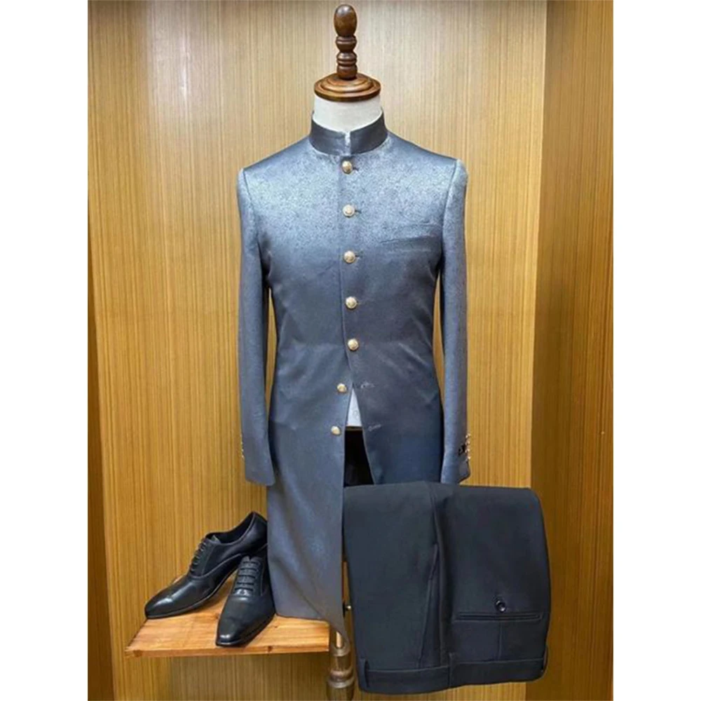 

2023 New Fashion Tailor Made Suit Men's Long Casual Comfort Formal Party Bridegroom Business Male Set 2 Pieces(Jacket+Pants)