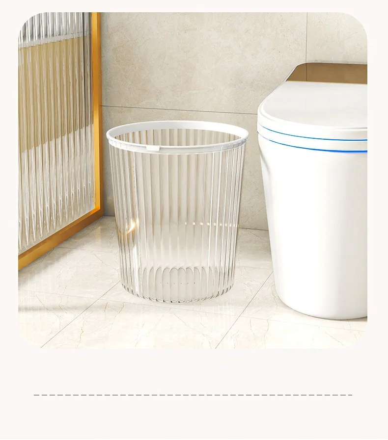 Trash Bin Toilet Bathroom Trash Can Luxury High-end Transparent Simple Garbage Basket Bedroom Creative Coverless Dustbin