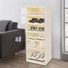 

6 Tier Collapsible Shoe Rack Organizer Plastic Foldable Shoe Storage Boxes New