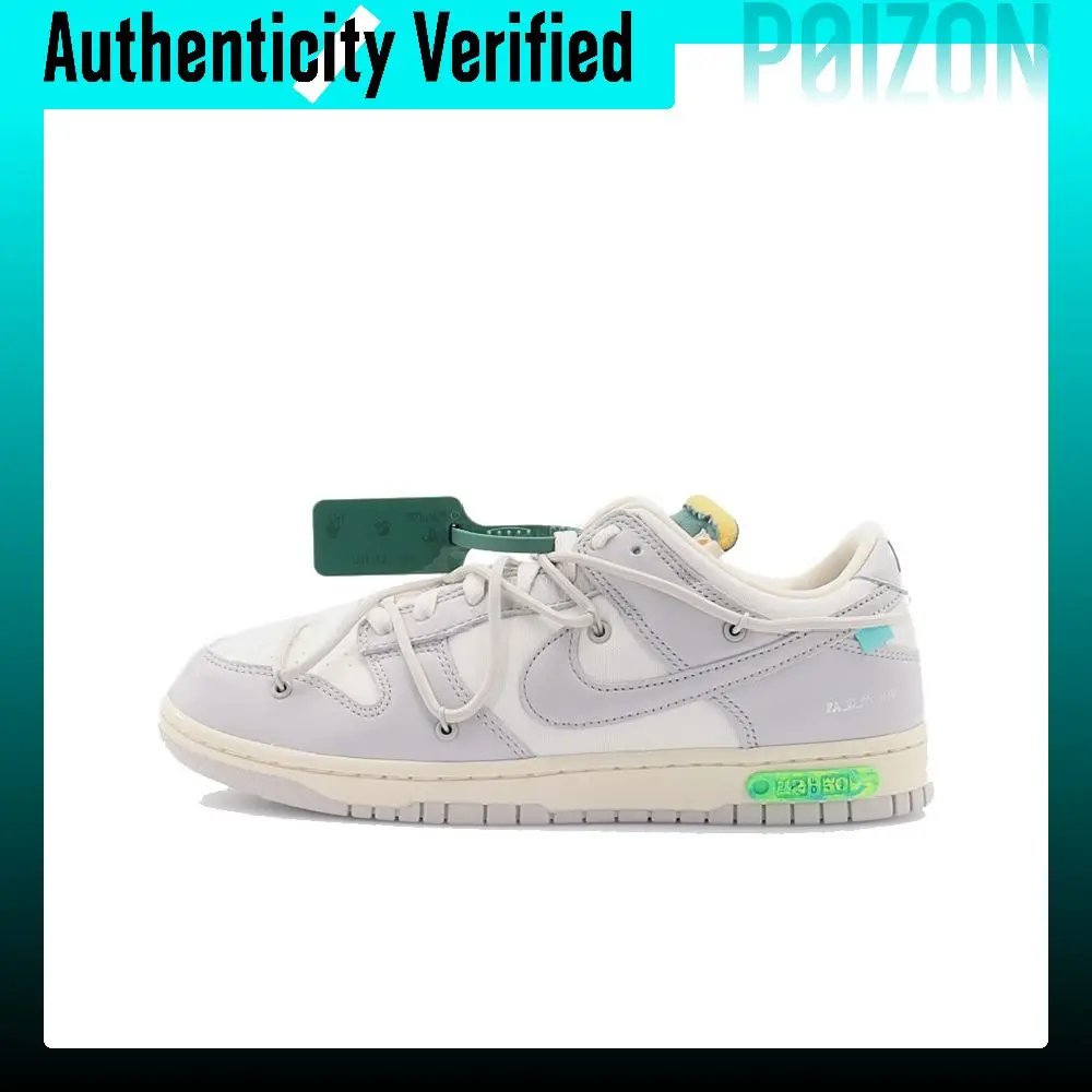 OFF-WHITE X Nike Dunk Skate Shoes Unisex Low-top Gray/White DM1602-117
