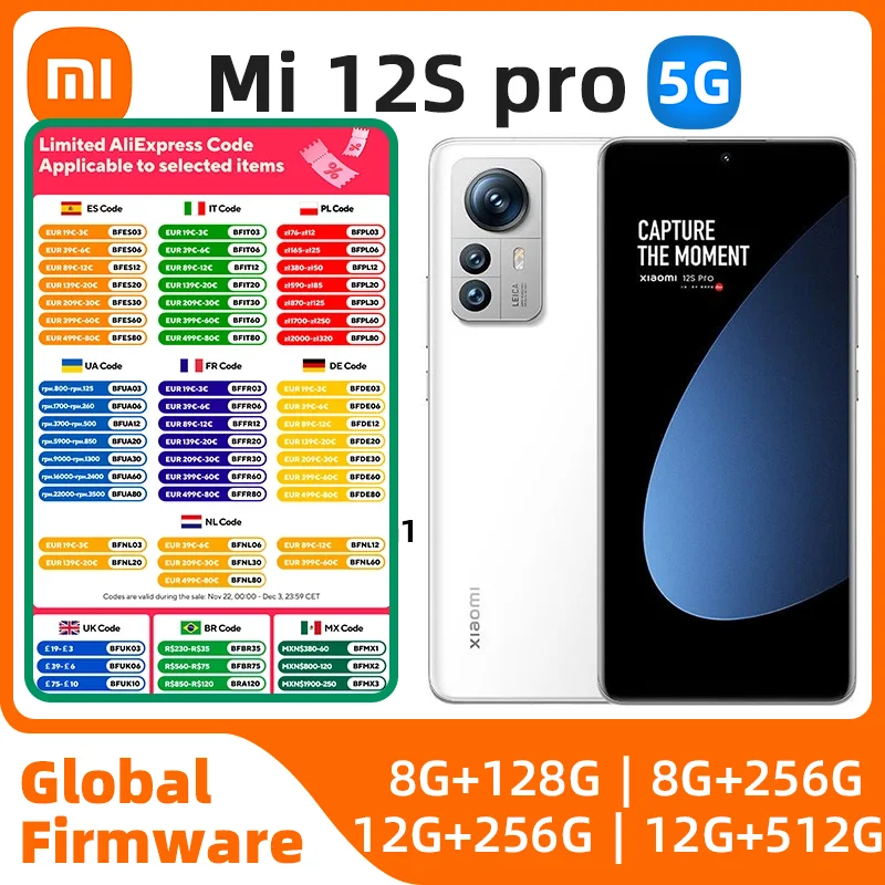 هاتف ذكي Xiaomi-12S برو غير مقفول ، هاتف مستخدم أصلي ، سناب دراجون 8 بلس جين 1 ، أندرويد 5G ، 6.73 "، جميع الألوان بحالة جيدة