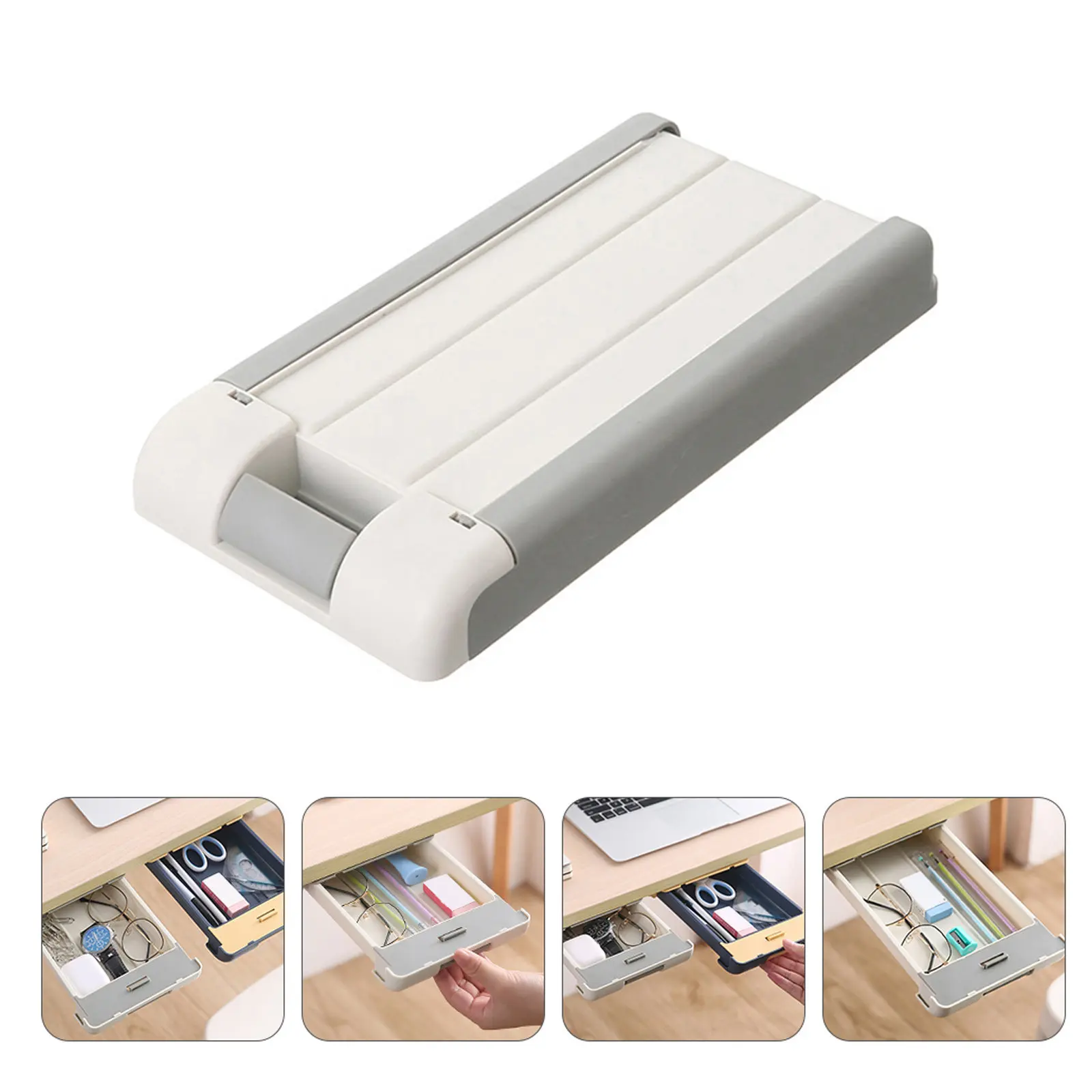 Hidden Desk Storage Organizer – Adhesive Under-Table Pen Holder for Students & Office Supplies