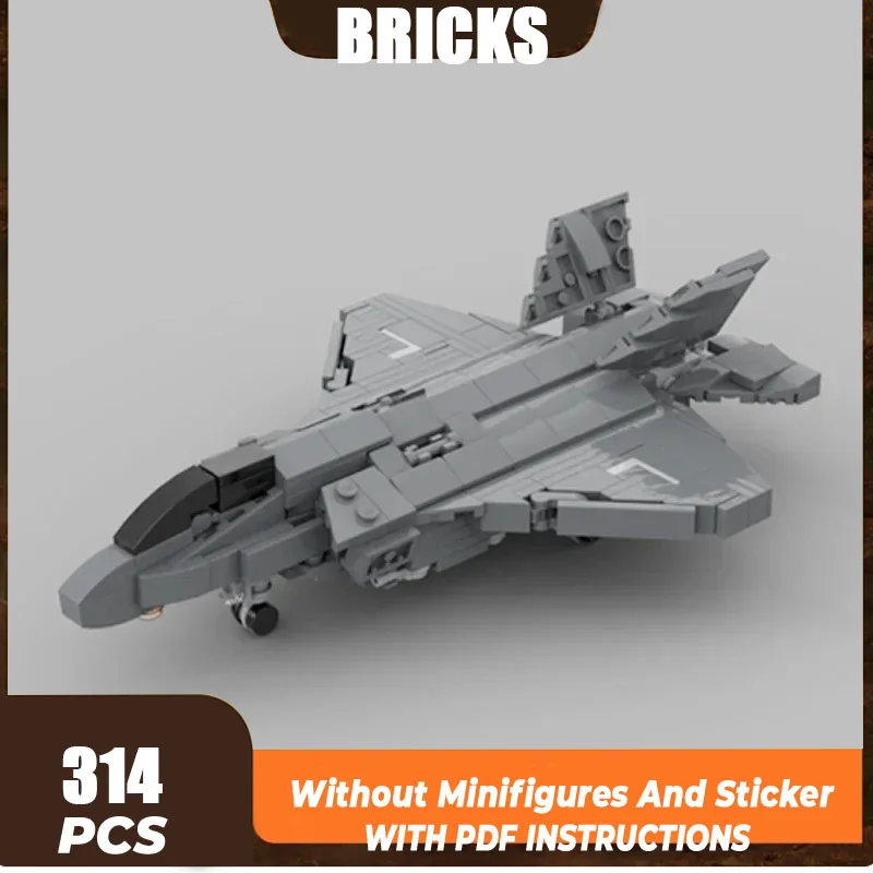 Avion militaire modèle Moc briques de construction USMC chasseur F-35B 1/72 blocs de technologie cadeaux jouets de noël ensembles de bricolage assemblage