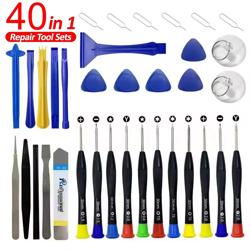 40 In 1 Universal Phone Disassembly Repair Tools Kit Screwdriver Maintenance Opening For Mobile Phone iPad Laptop Repair Tools