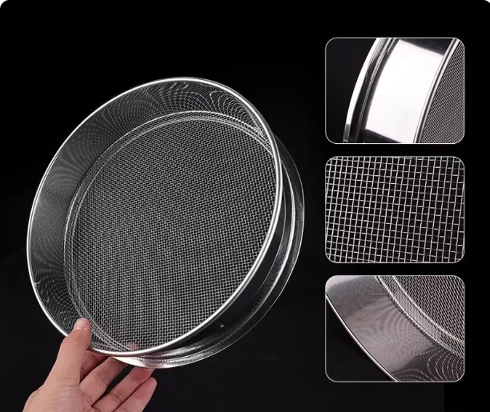 304 Stainless Steel Strainers Set 2-500 Mesh Multi-size Fine Sieve Shaker for Kitchen Baking Food Powder Filter