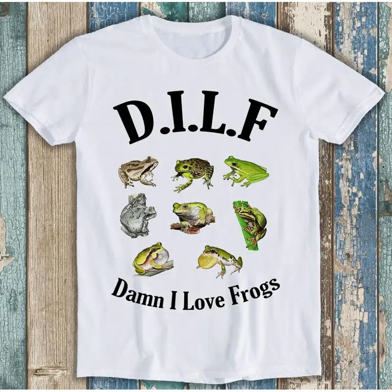 

Любитель лягушек Dilf Man I Love Frogs Забавная крутая футболка Meme M1414