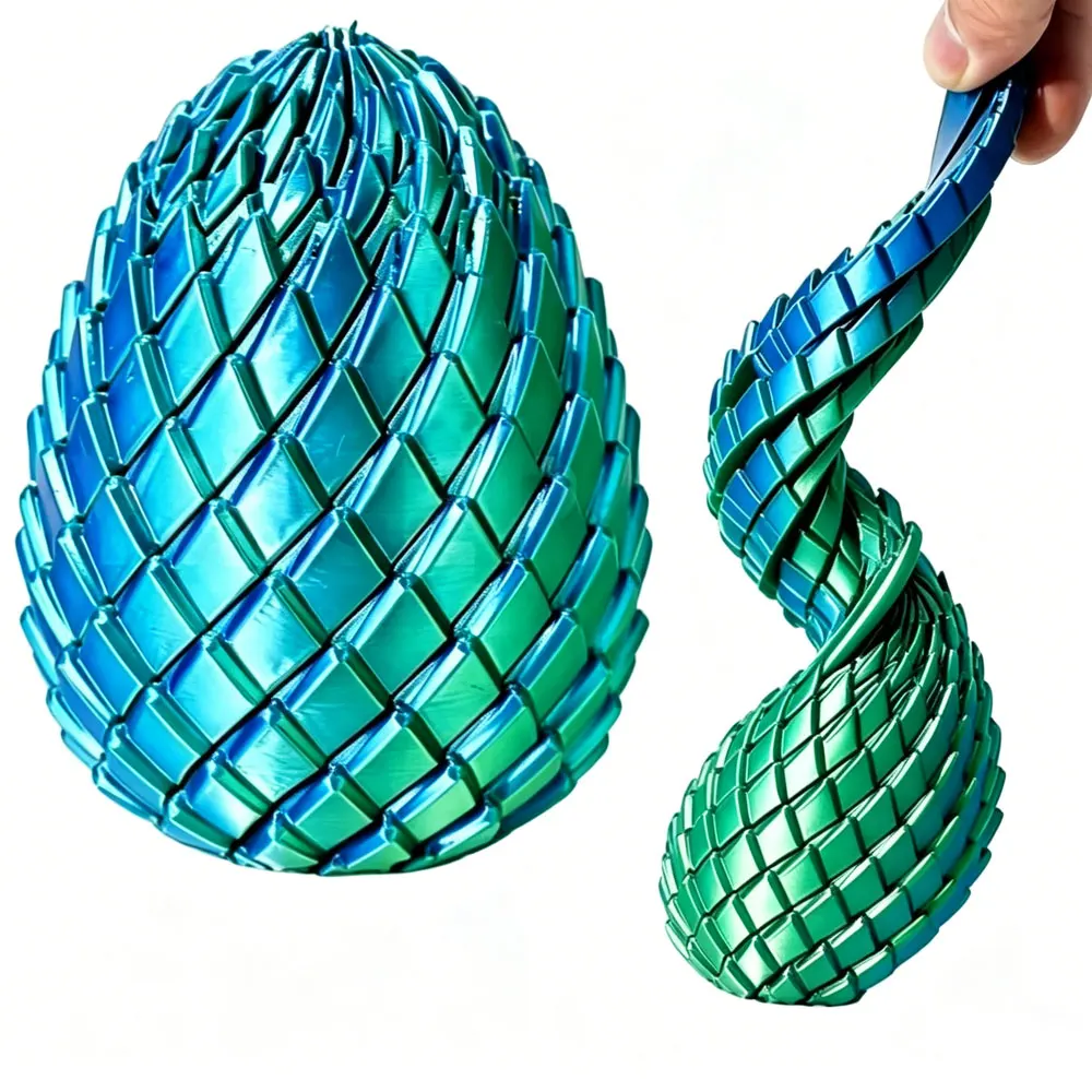 NEW 3D Printing Dragon Egg Stress Relief Model, Deformable Twist Egg, Creative Stress-Relief Gadget Desk Ornament