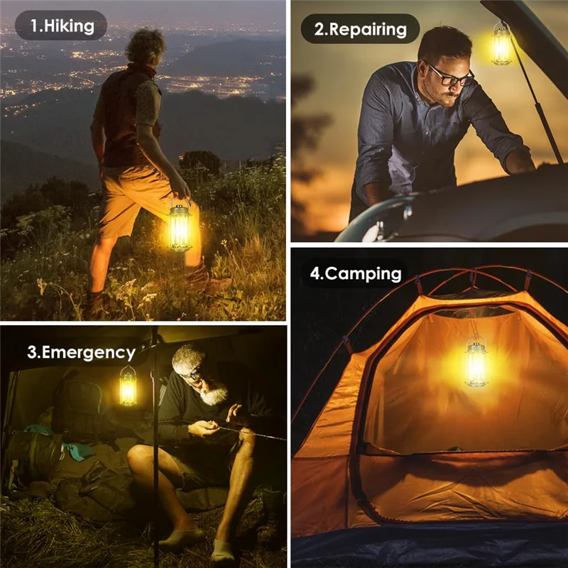 M13K-3 Color Light Source LED Flashlight Handheld Portable Camping Light USB Rechargeable Outdoor Waterproof Lantern