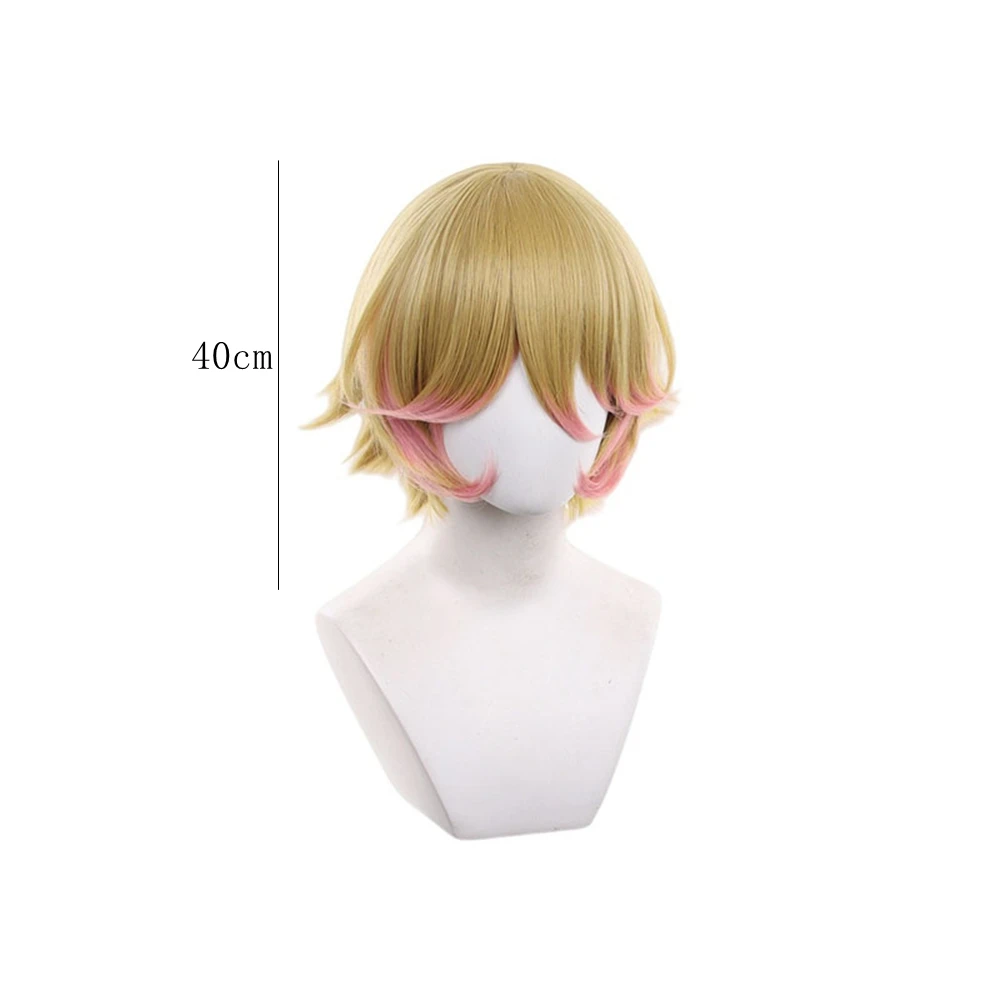 Ash Blonde Base with Soft Pink Highlights on Ends Short-Medium Full Straight Bangs Gentle Inward Curve Heat Resistant