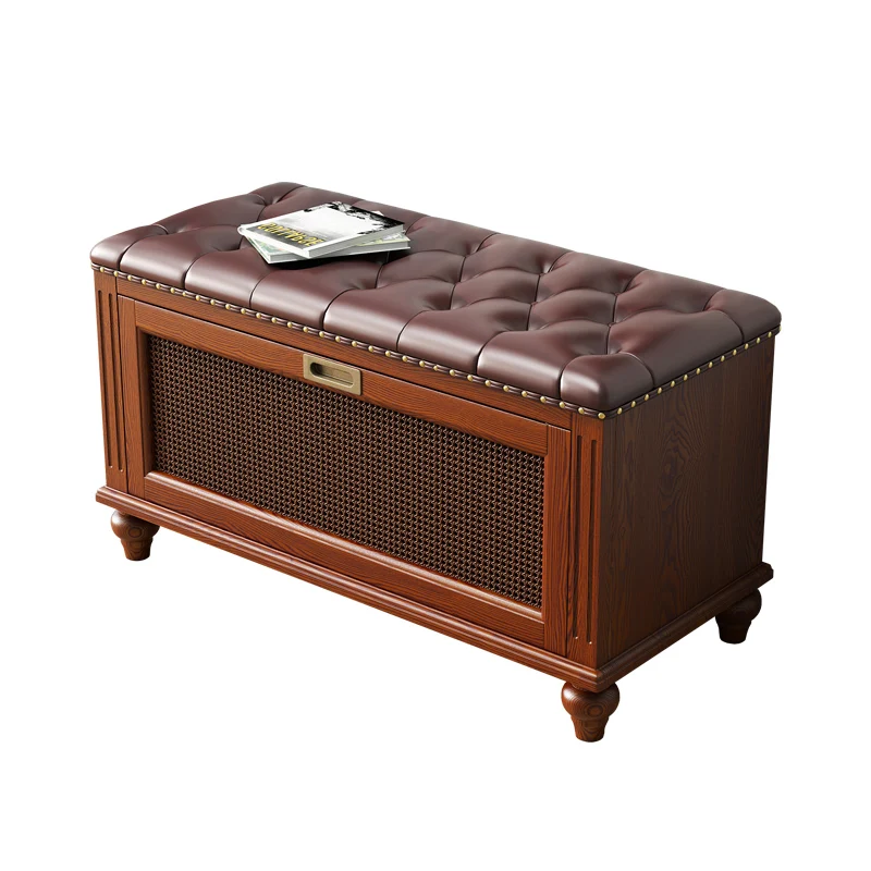 YY Household Entrance Footstool Solid Wood Can Sit Bed End Stool and Enter Shoe Cabinet