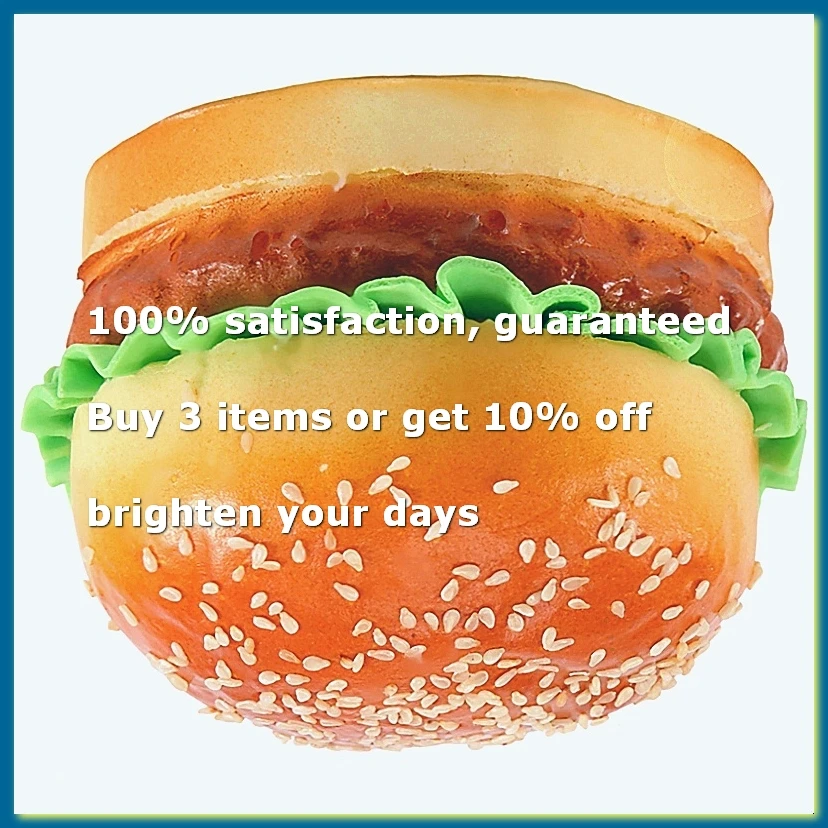 ●1pc Realistic Hamburger Lifelike Simulation Fake hamburger Bakery Display Kids Food Bread Toy Home Decoration-ABFB