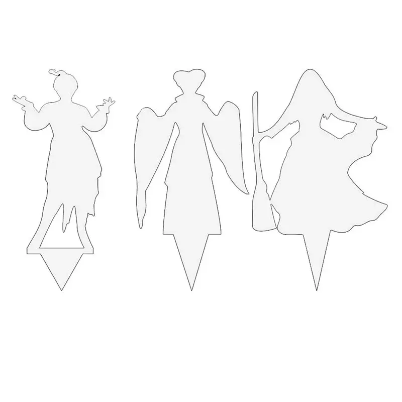 [A93Z!】 3PCS Iron Art Stakes Witch Set For Yard Halloween Decorations Outdoor Scary Family Home Front Yard Sign