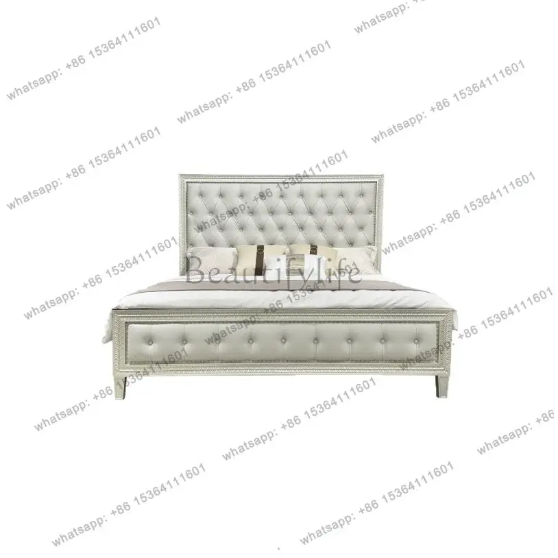 

American light luxury luxury home simple dragon scale bed European pull-up bed