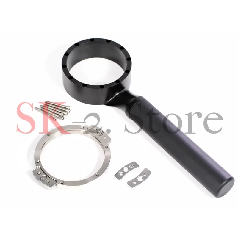 V2 Bottomless Flat Coffee Machine Handle Deformable Horn, Ingot Double Mouth