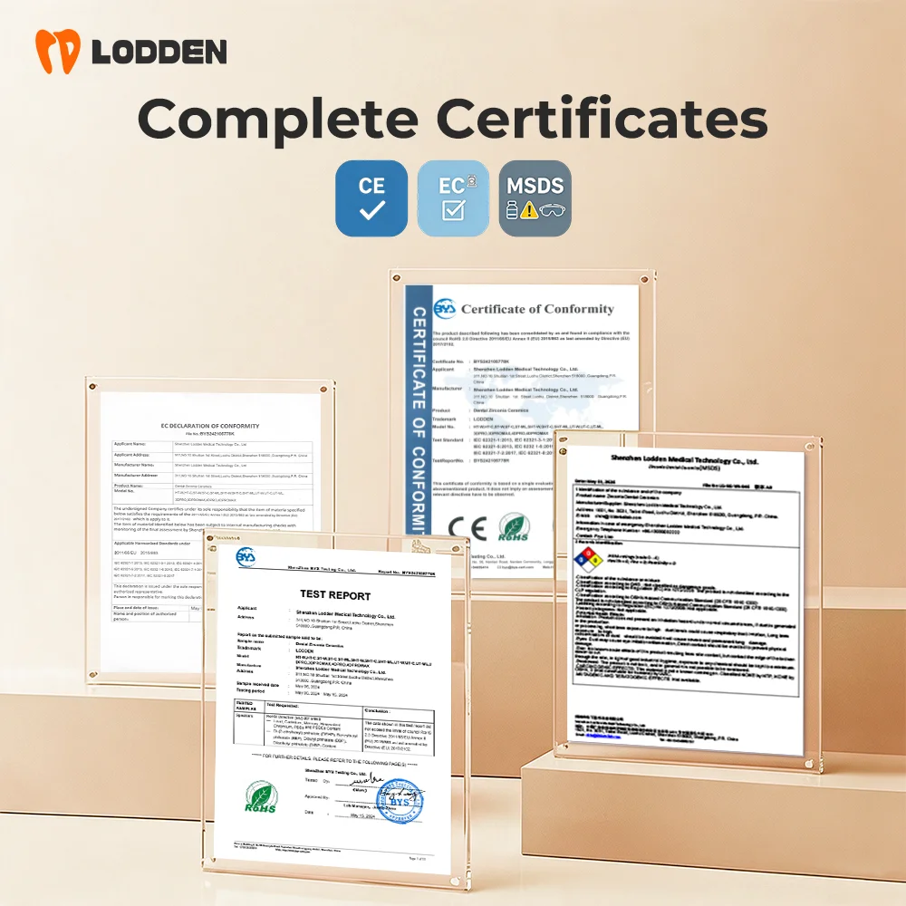 8-Lagen Dental-Labor-Zirkonoxid-Block 4D PRO Mehrschichtiger Block für CAD/CAM-Labormaterialien, offenes System, 43%-57%, 700-1200Mpa Scheibe – Detail 1