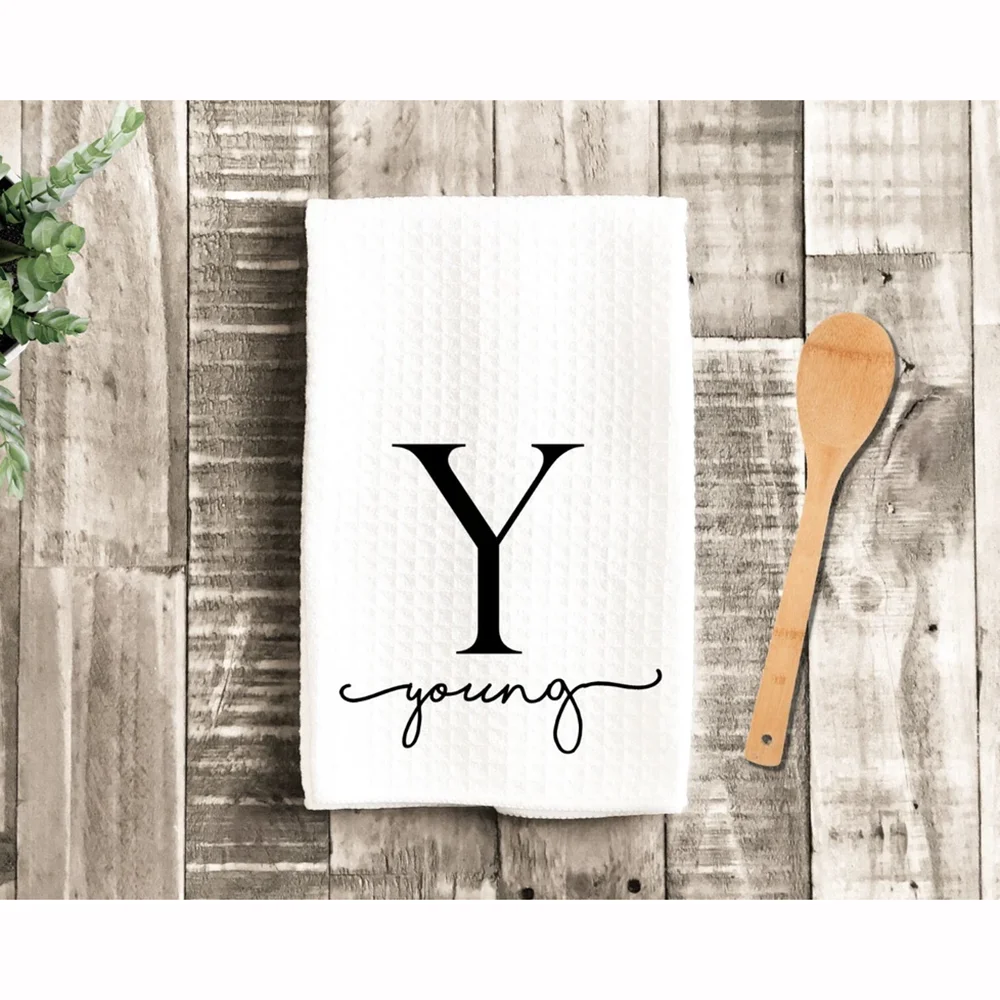 1 Stücke 12*28 Zoll Personalisierte Hochzeit Monogramm Teegeschale Handtuch Hochzeit Souvenirs Neues Zuhause Geschenk Tischdekoration & Zubehör
