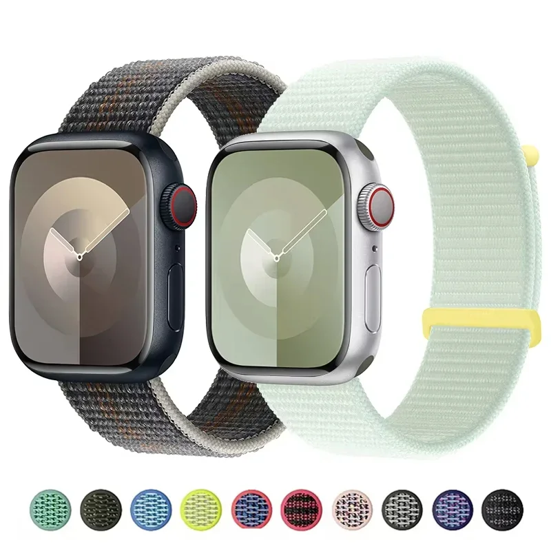 

Нейлоновая петля для Apple Watch, ремешок 45 мм, 44 мм, 49 мм, 46 мм, 40 мм, 41 мм, 42 мм, браслет Correa iWatch Series 5 4 6 Se 7 8 9 10 ultra 2 ремешка