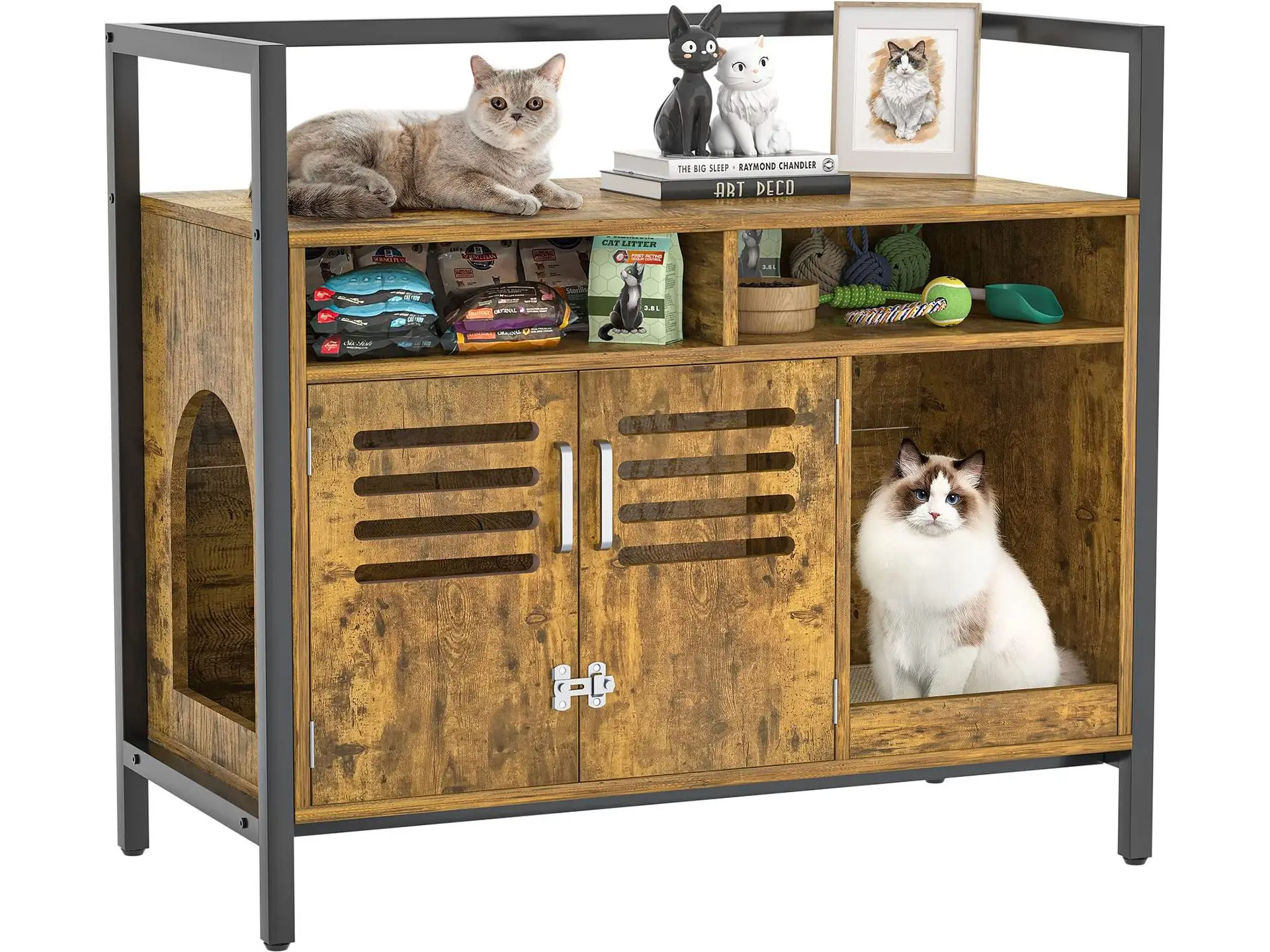 Hot sale Pet Furniture Cat House Design with Storage Cabinet Easy-Clean and Stylish Hidden Modern Box Pet Furniture Cat House